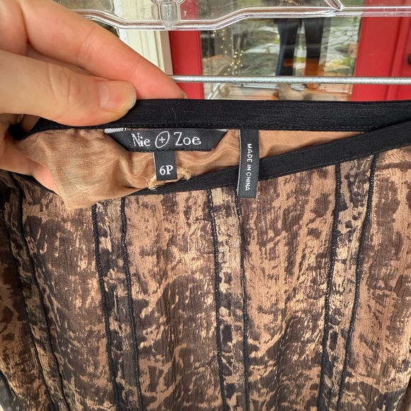 NIC+ZOE black and brown silk midi skirt - Picture 3 of 6